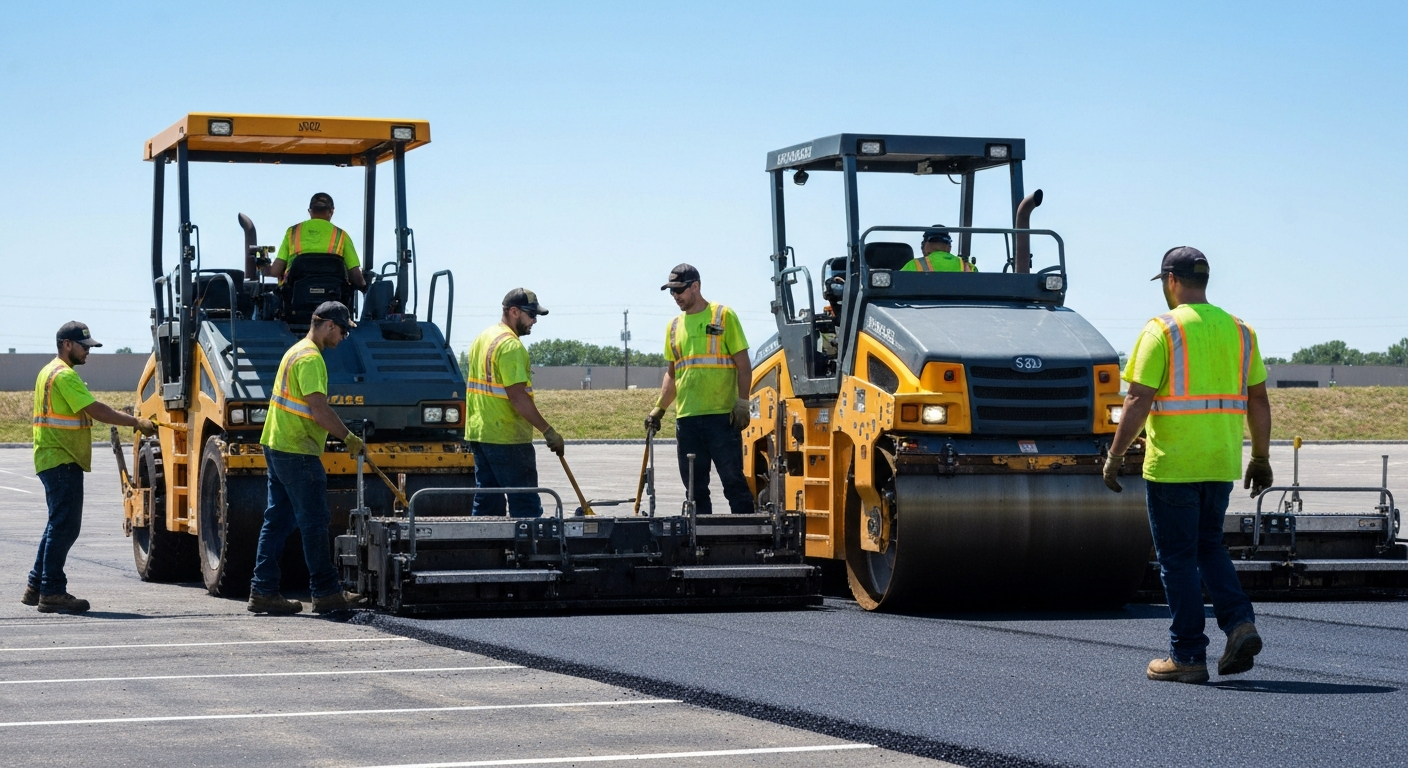 Asphalt crew working in Apache Junction