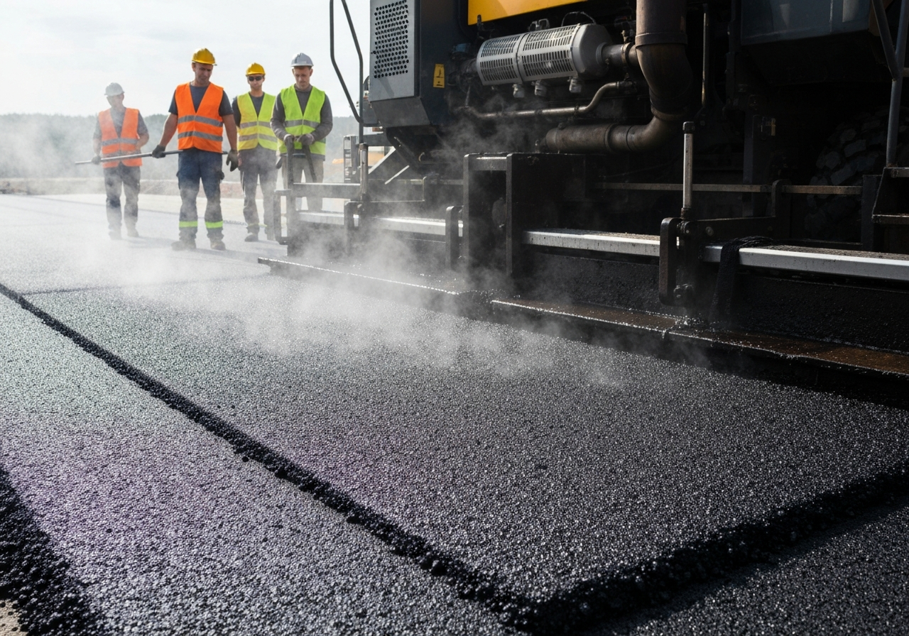 Asphalt contractor Rowland Heights CA laying fresh pavement