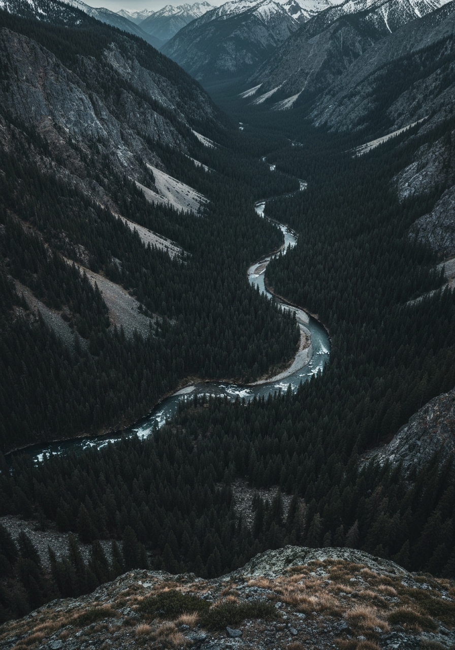 Bird's eye view of Montana mountains and rivers