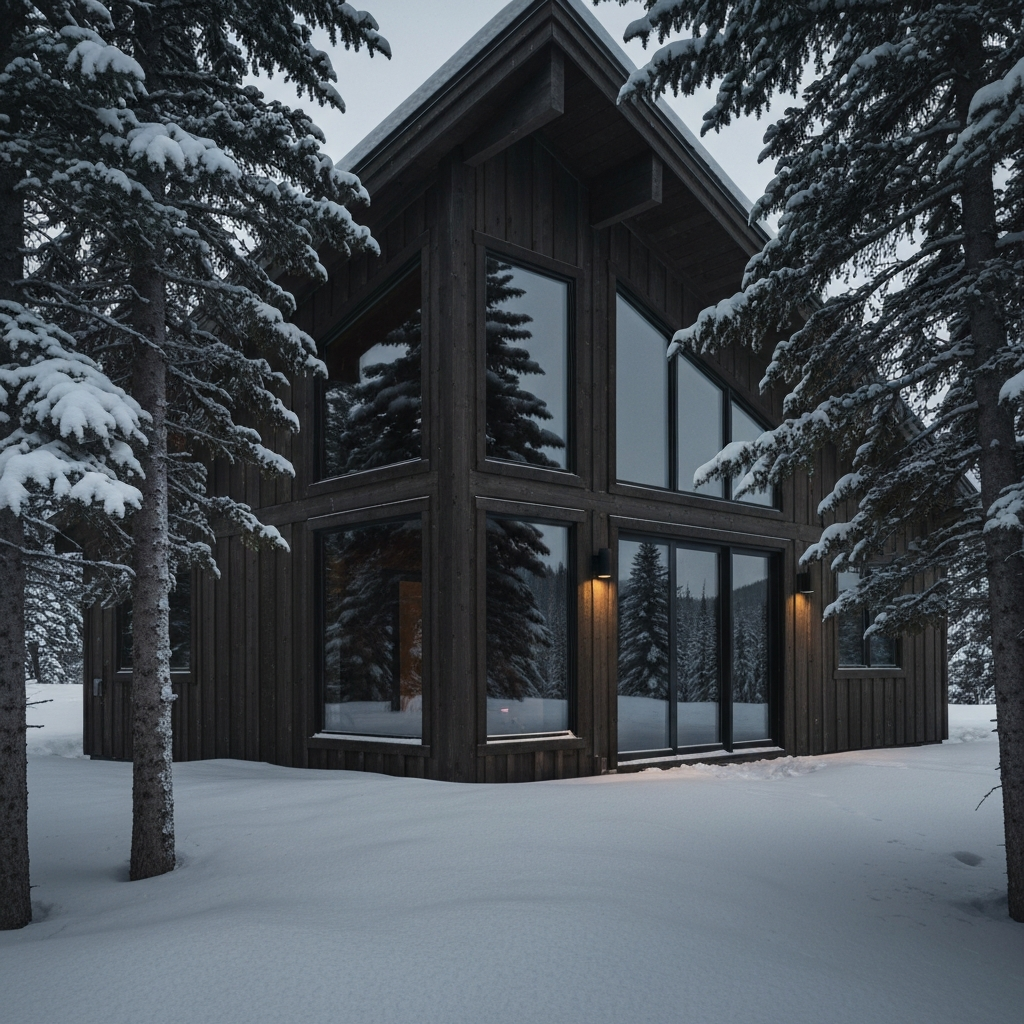 Premium Montana cabin in the snow