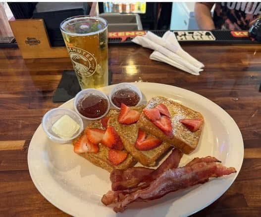 French toast and bacon breakfast
