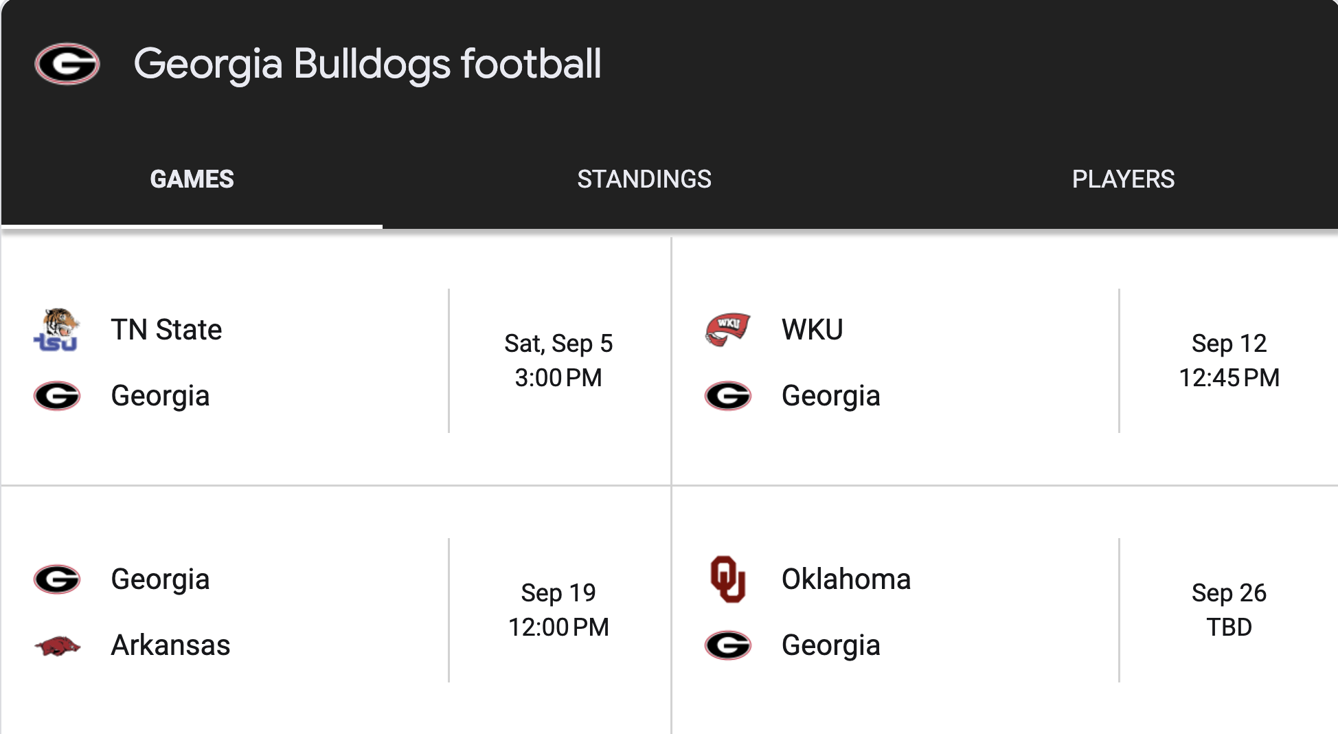 Tennessee St. Vs UGA