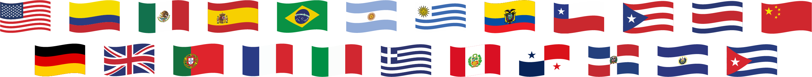 Banderas de los 21 países participantes