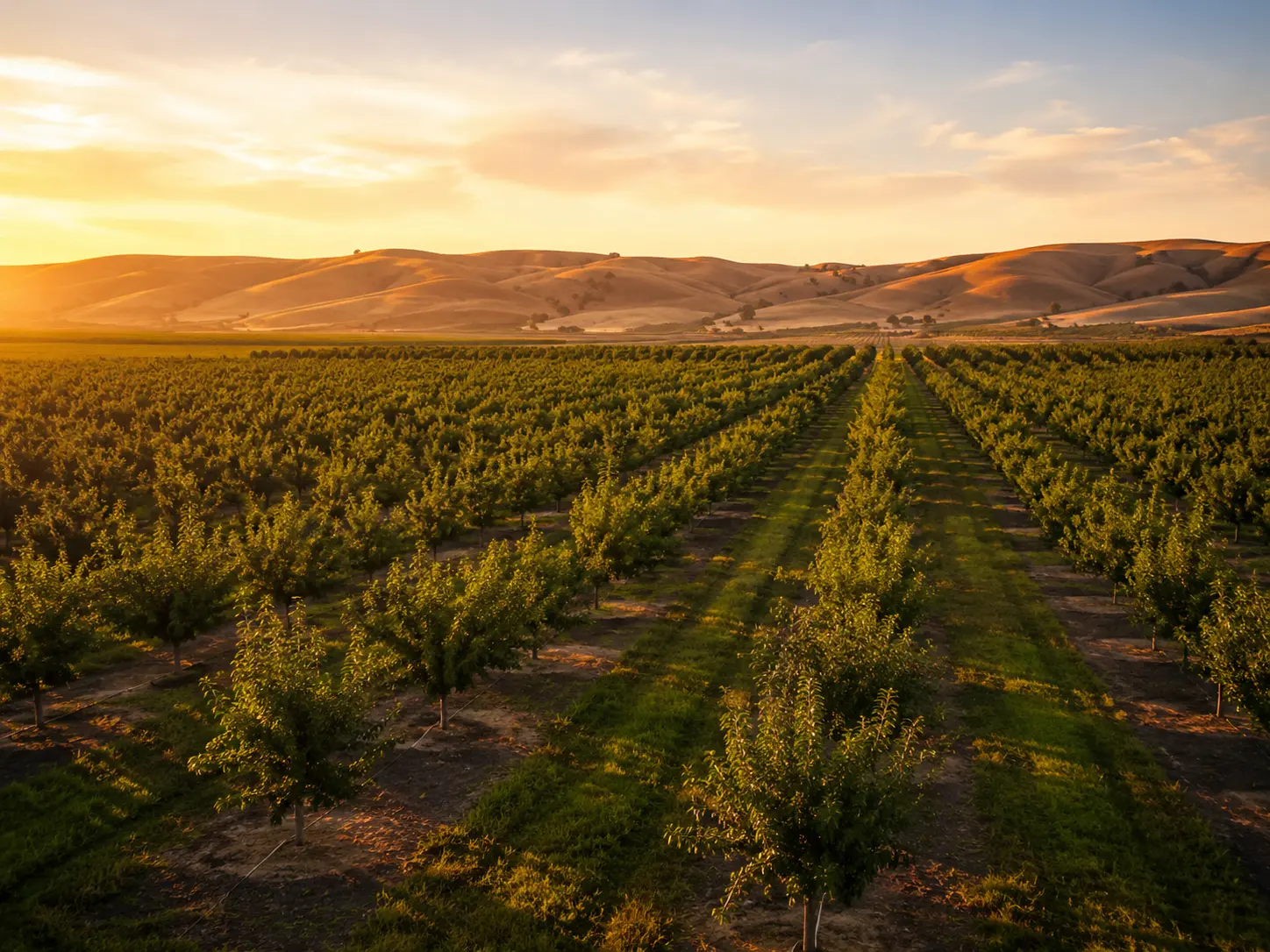 Winters farmland and orchards