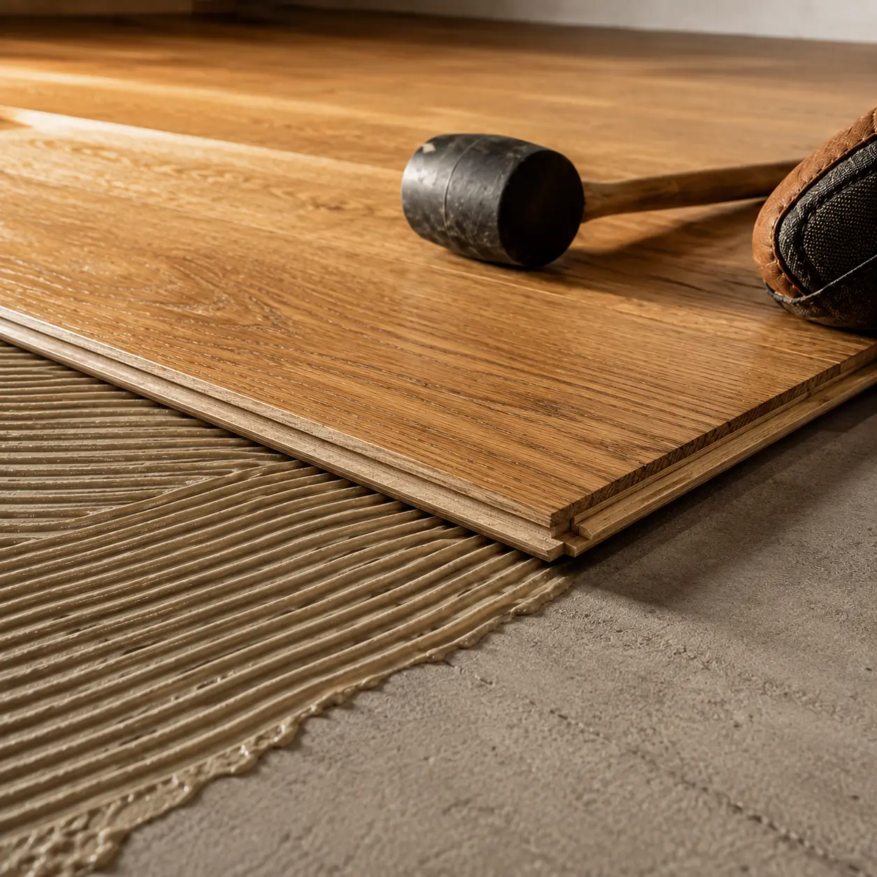 Craftsman Installing Hardwood Floor