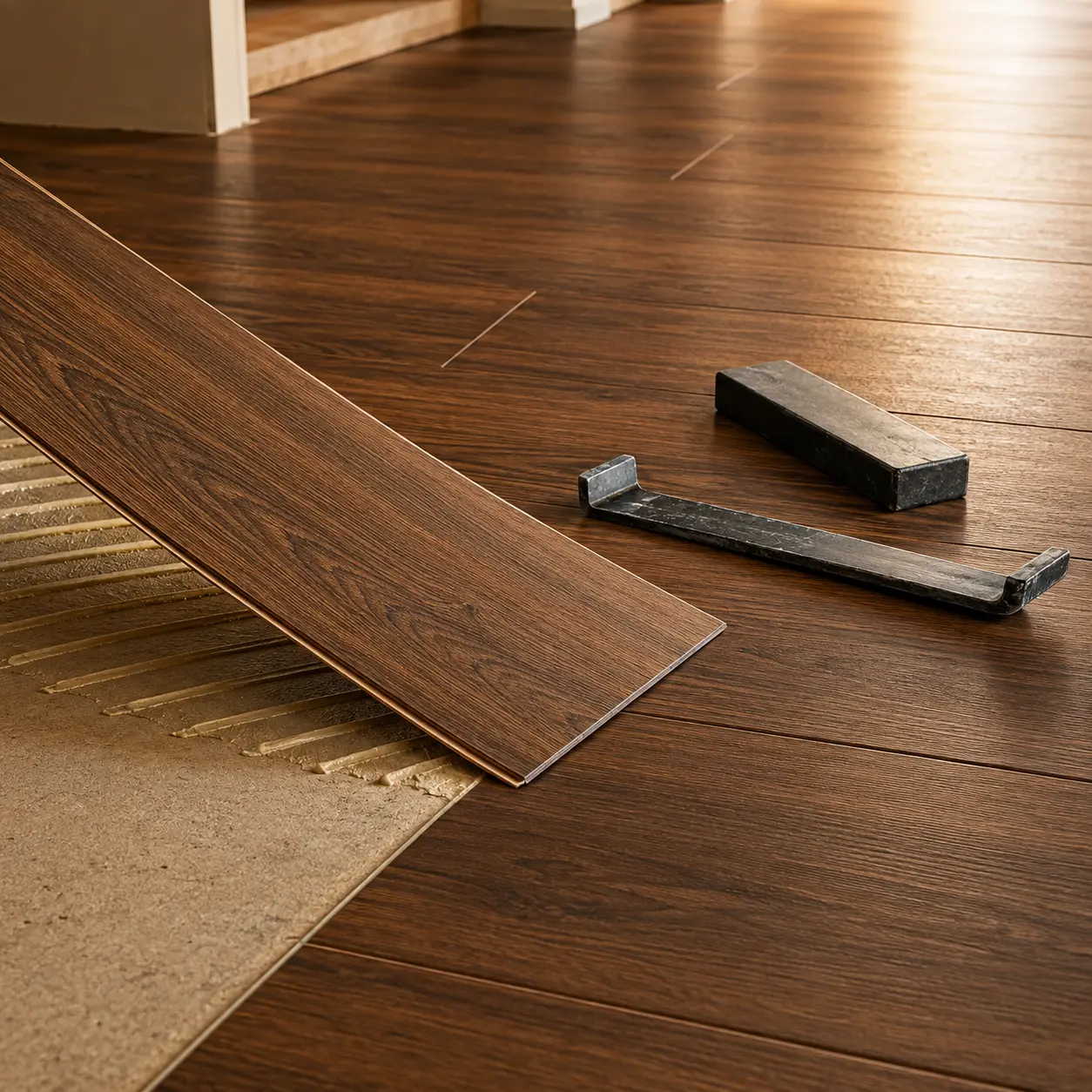 Craftsman Installing Luxury Vinyl Plank