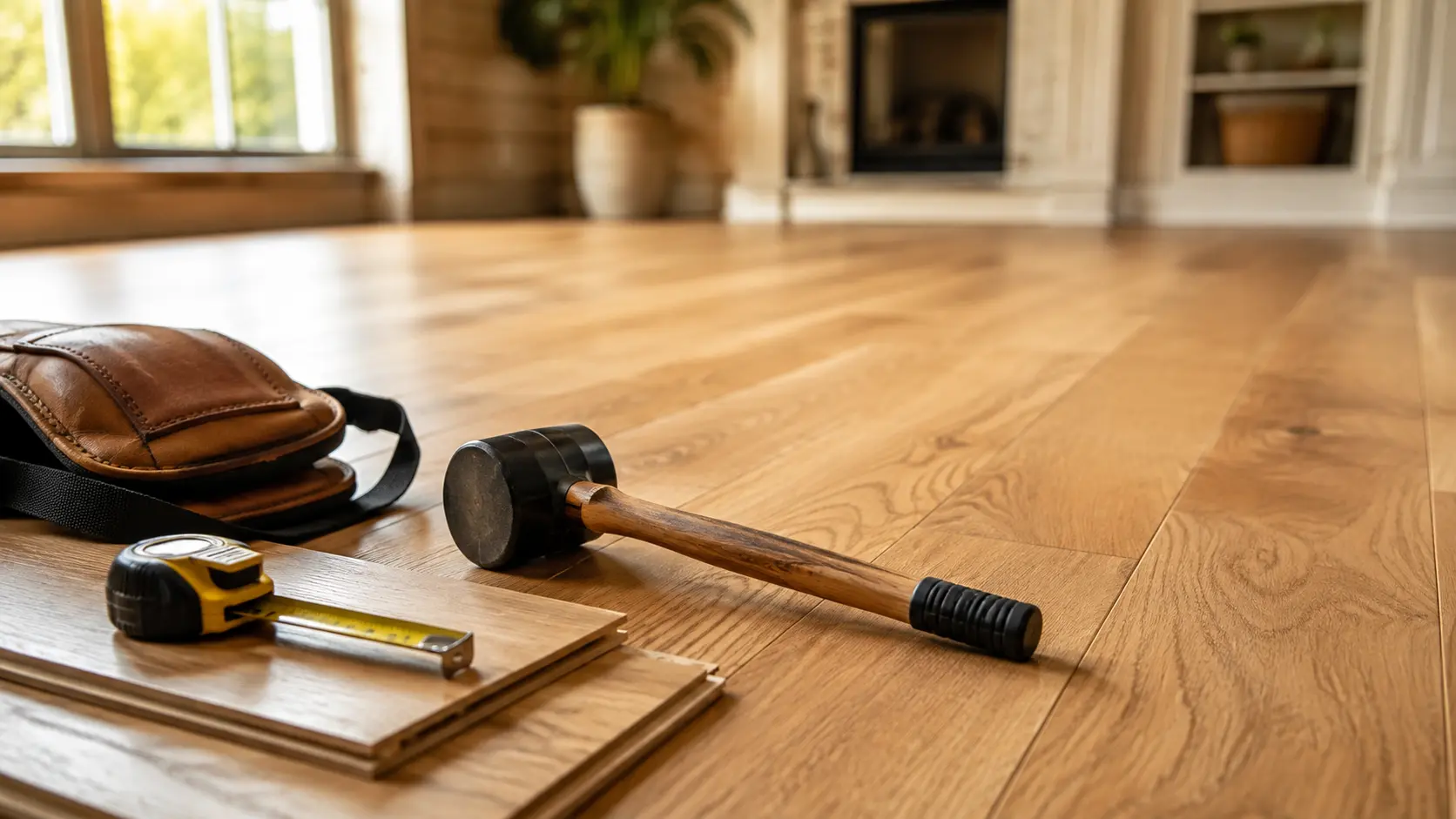 Professional flooring installation tools and materials