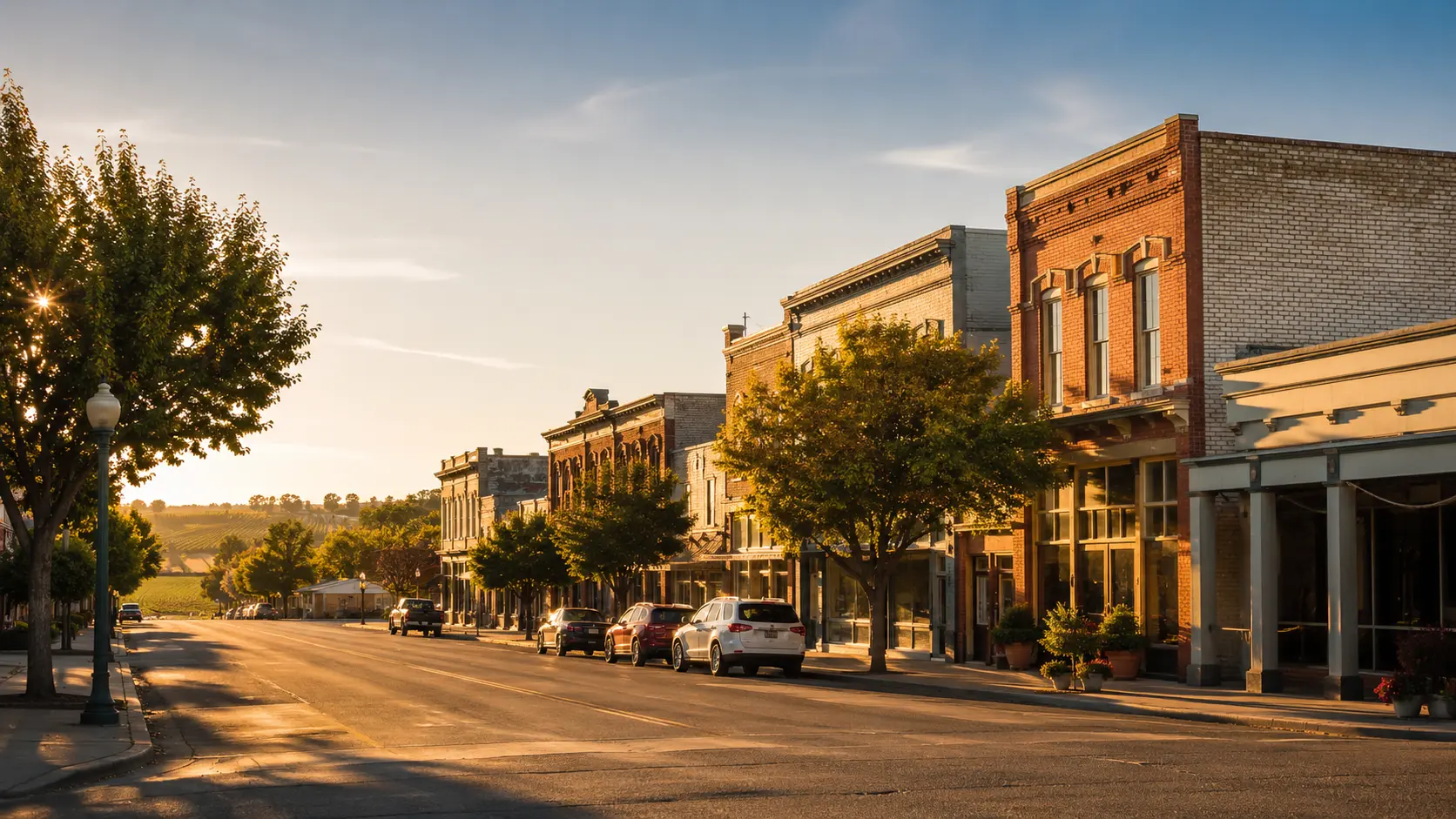 Historic downtown Winters, California near Putah Creek