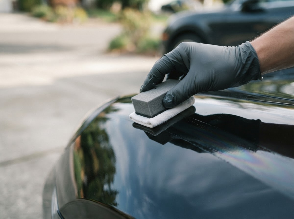 Applying a ceramic coating to a panel by hand
