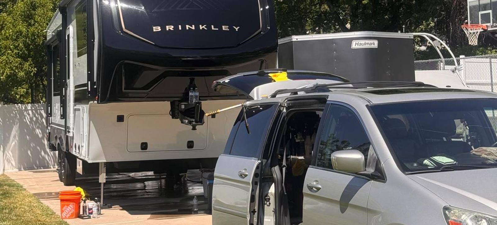 Mobile detailing van in a driveway