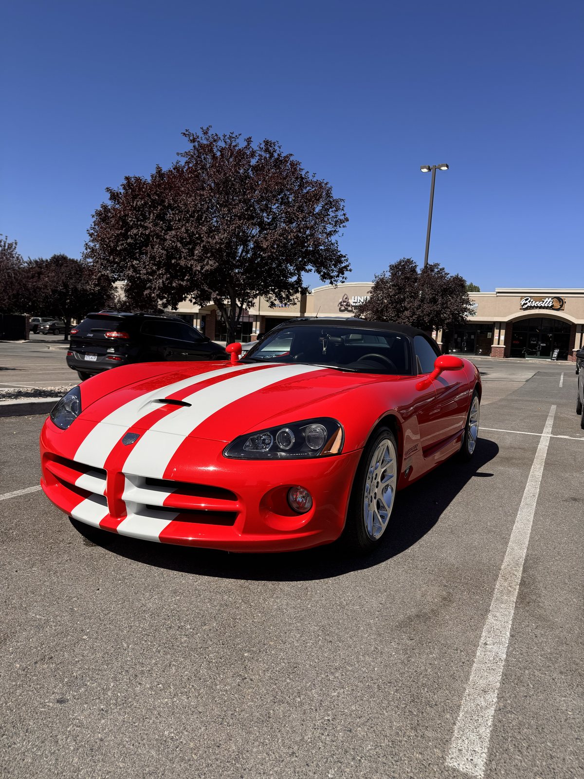 Red Dodge Viper detailed on site by Nomada mobile detailing in Northern Utah.