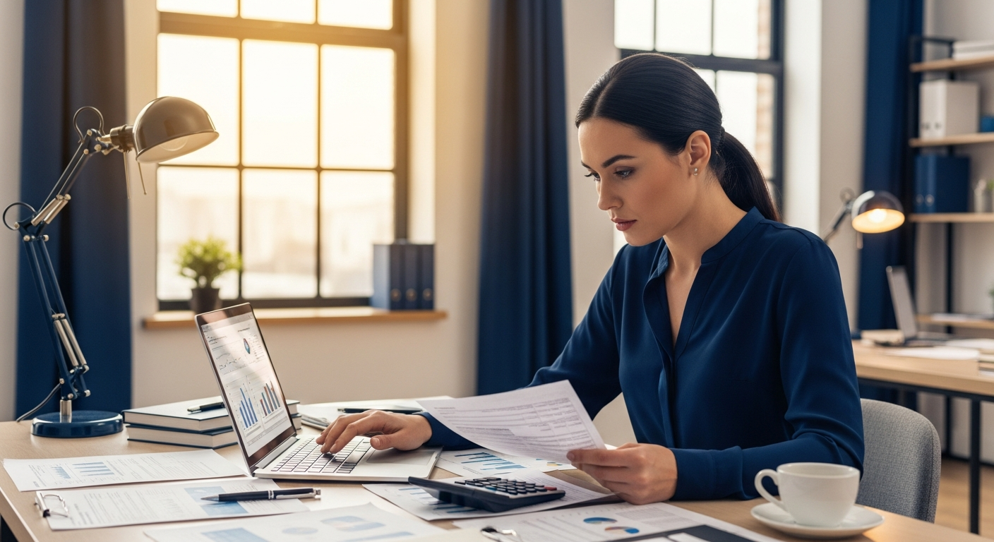 Tax professional using software to prepare returns