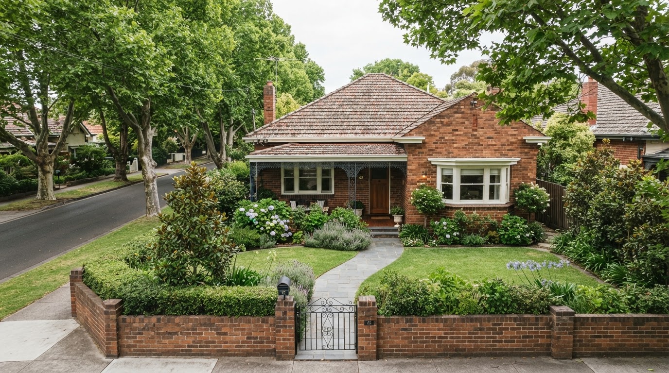 Established Australian residential house in a mature leafy suburb being assessed for condition and maintenance