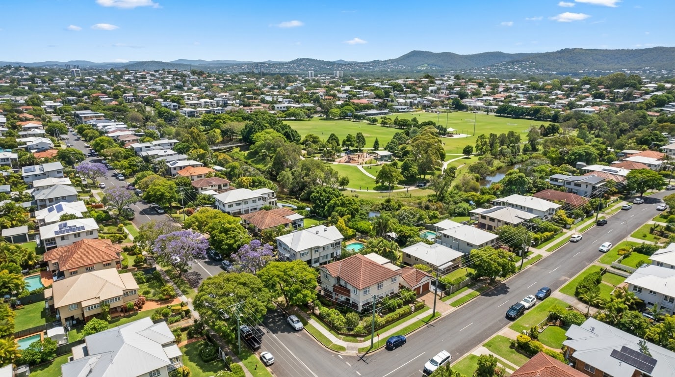 Australian suburb research for property investment showing residential streetscape and location fundamentals