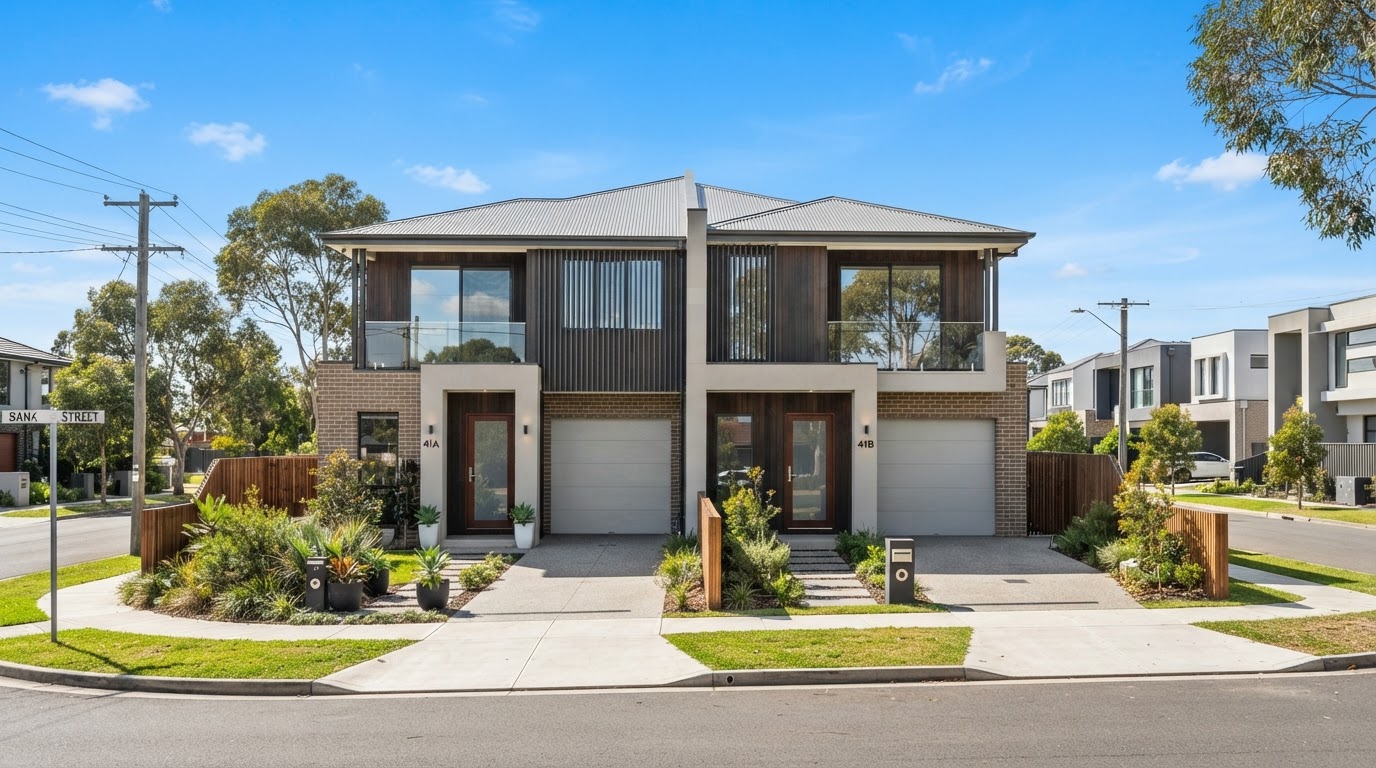 Modern Australian duplex property exterior representing dual-key vs duplex investment comparison