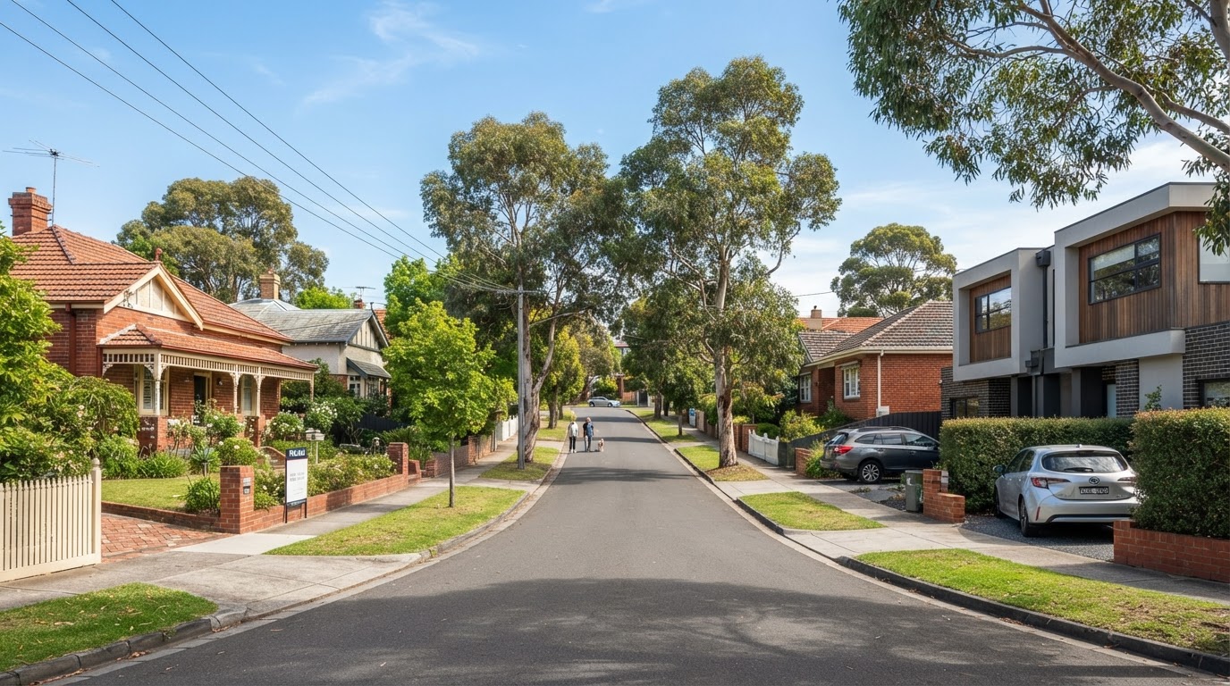 Australian residential streetscape representing location research fundamentals for property investment