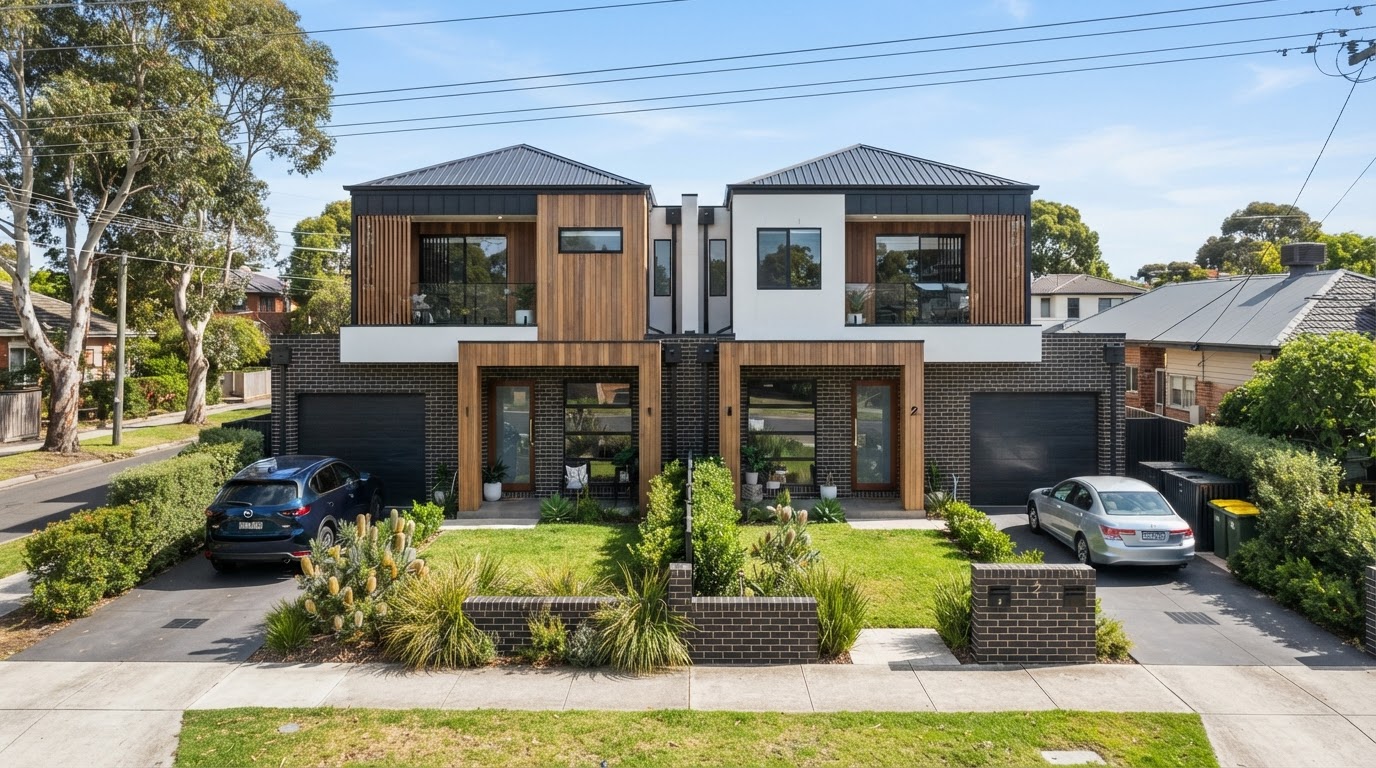 Modern Australian duplex property exterior illustrating duplex property advantages and disadvantages