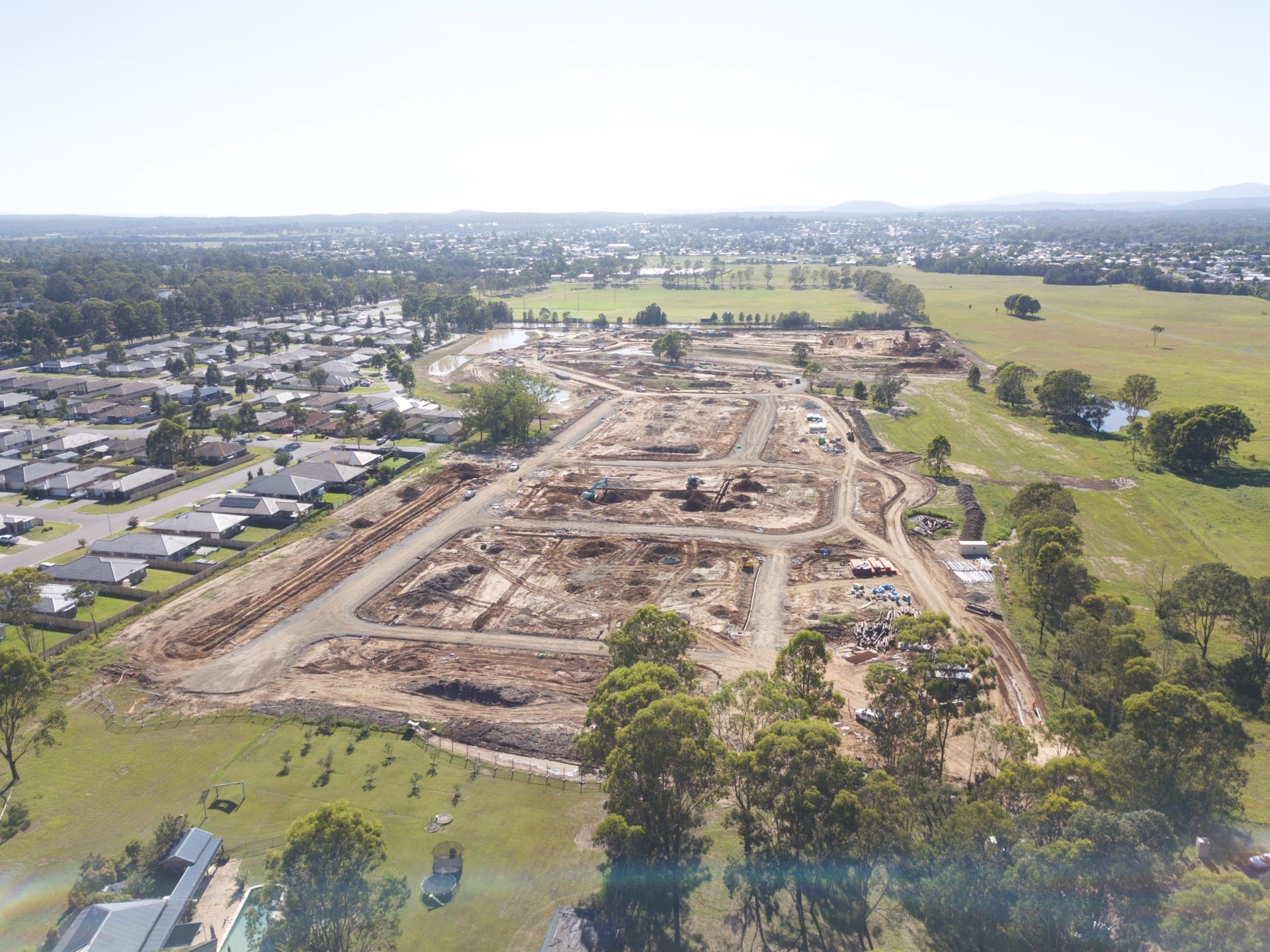 Cessnock NSW estate progression aerial view showing completed residential development