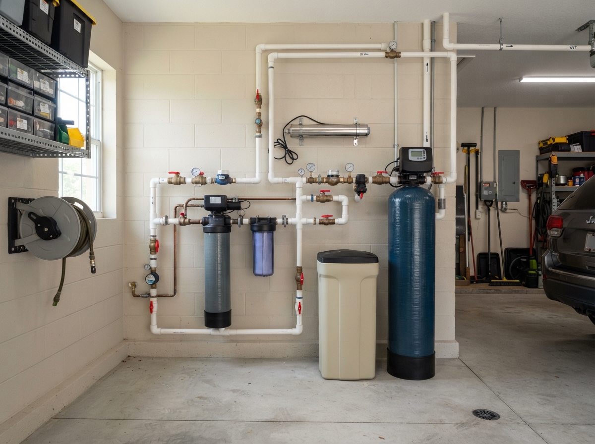 H2O Elite whole home water softener system installed in a Central Florida home