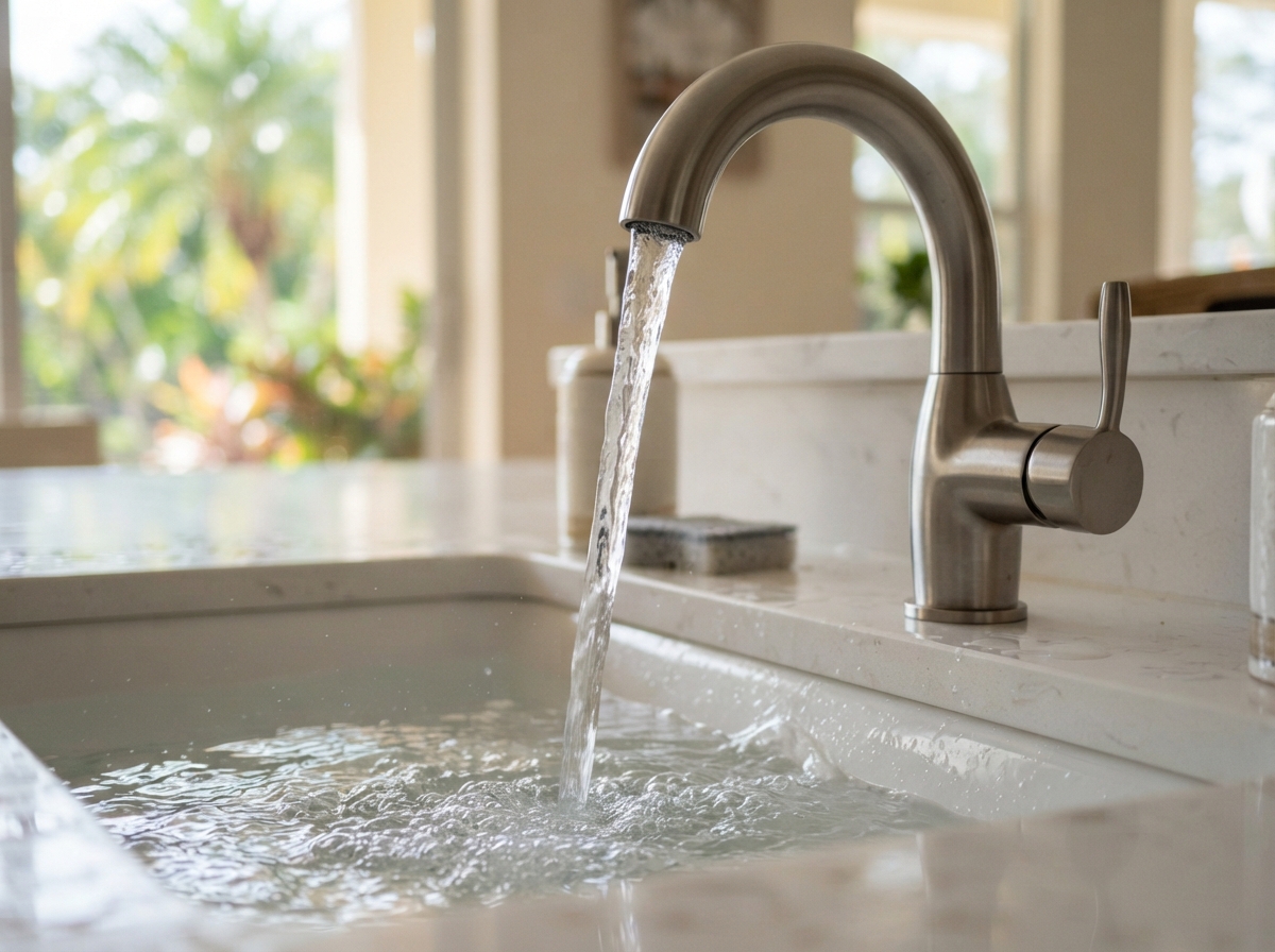 Clean crystal clear water after Iron Breaker III installation