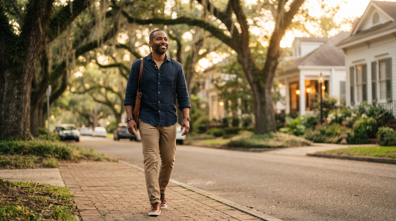 Man walking toward a fresh start