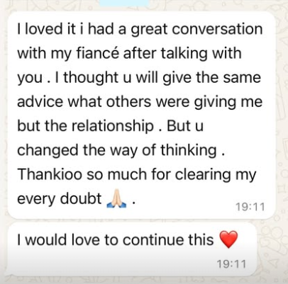 Transformed Perspective with Fiancé & Cleared Doubts