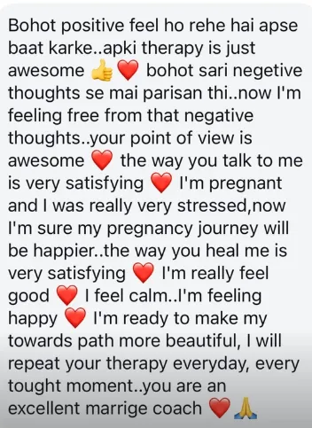 'Now I'm feeling free from negative thoughts... I feel calm.. I'm feeling happy ❤️ I'm making my path more beautiful.'