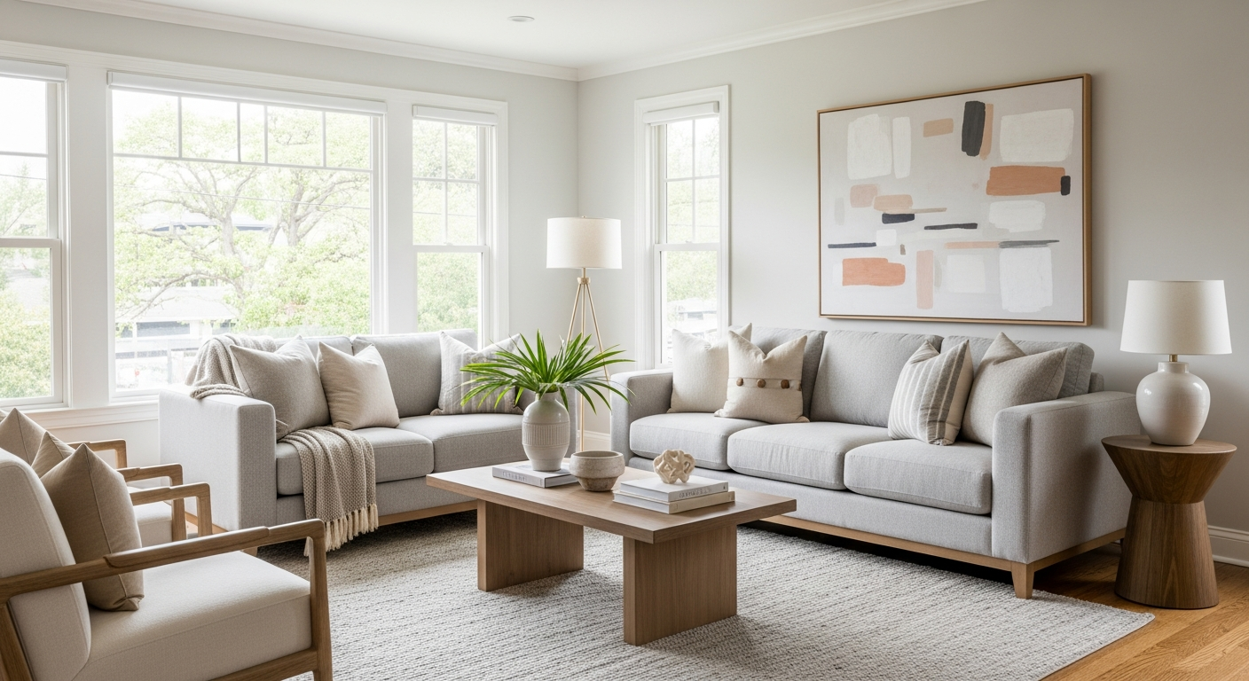 Beautifully staged living room