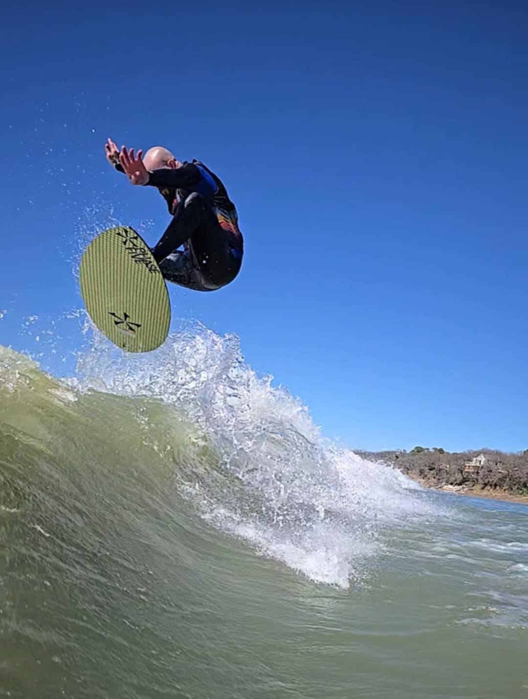 Wake surfing jump