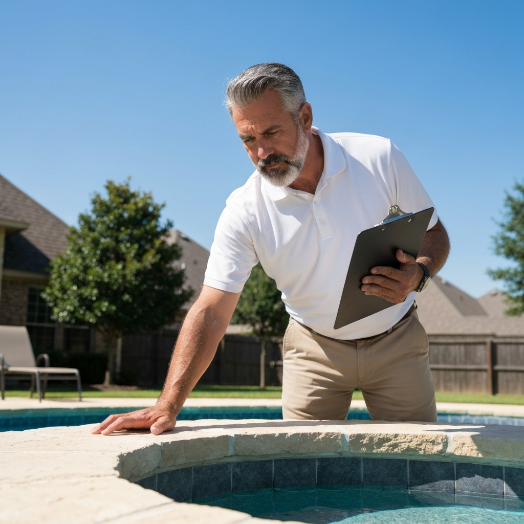 Real estate pool inspection in North Texas
