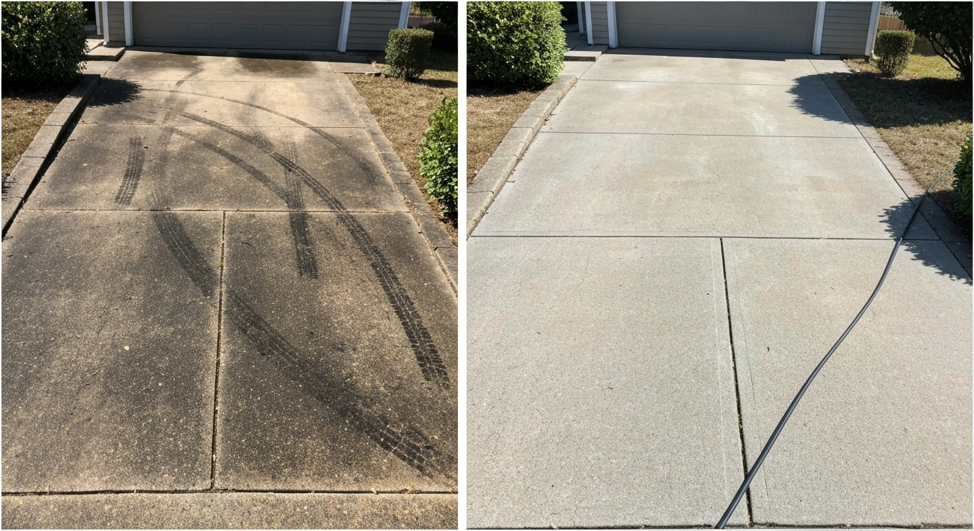 Old Concrete Power Washing