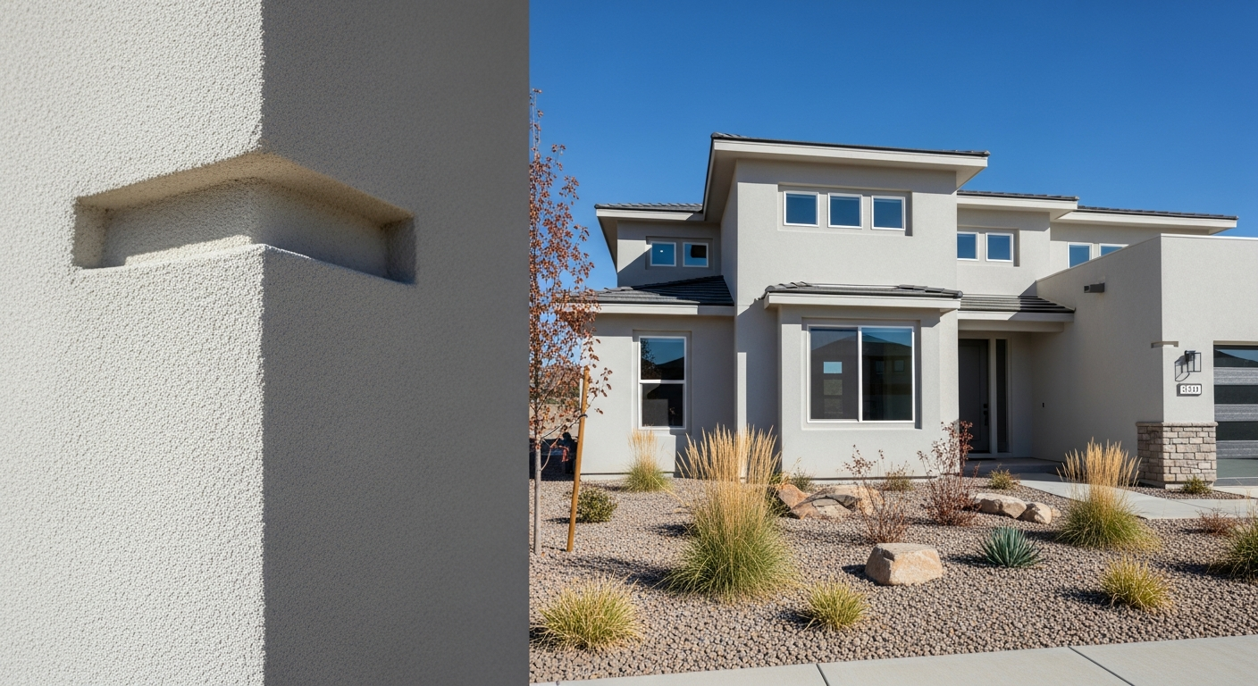 Professional stucco installation carson city at a modern home