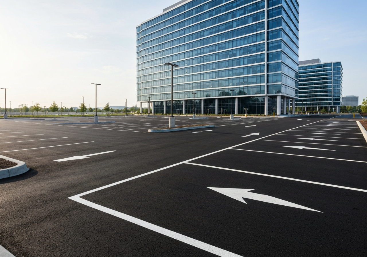 Commercial parking lot paving