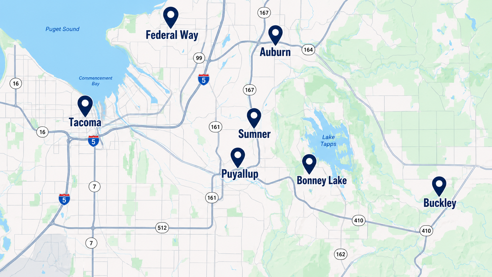 A-Z Mobile Auto Glass Service Areas Map