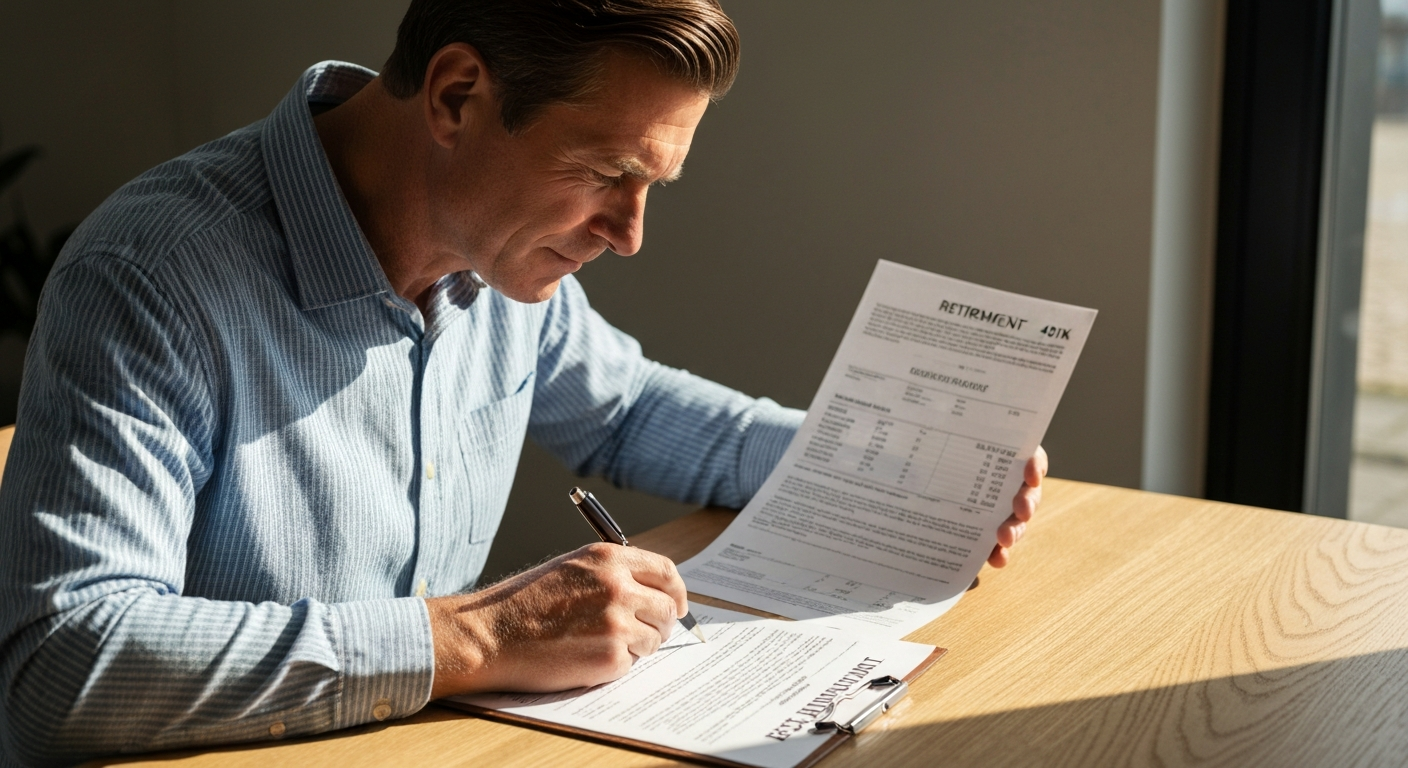 Reviewing retirement paperwork