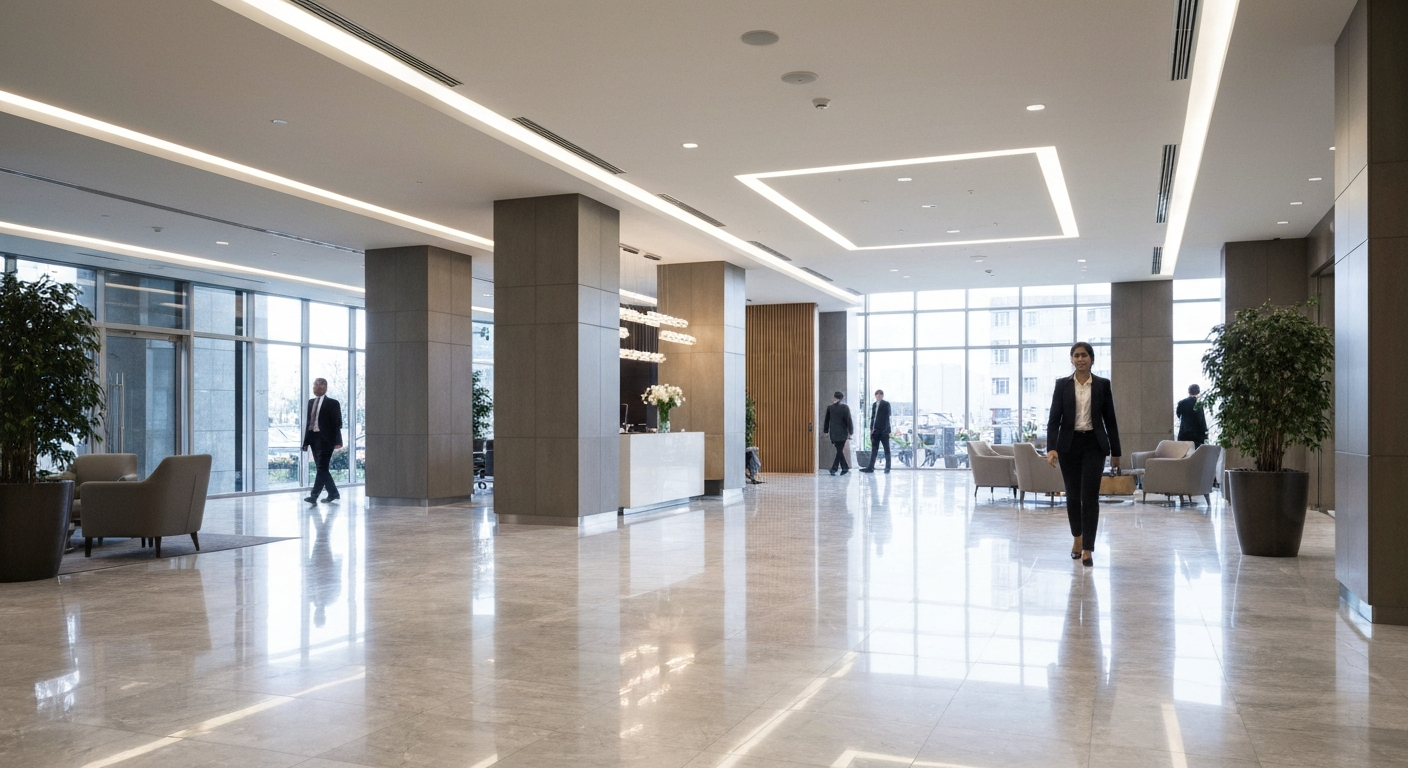 Commercial cleaning in modern office 1