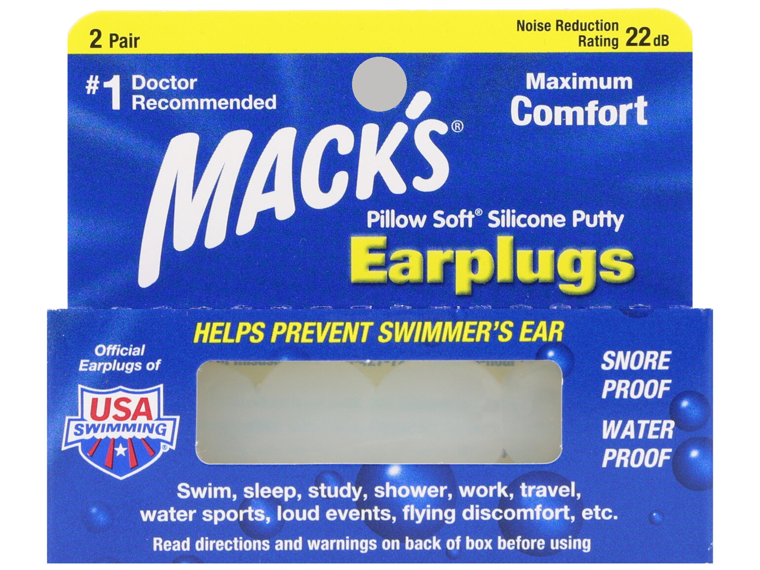 Mack's Pillow Soft Silicone Putty Earplugs