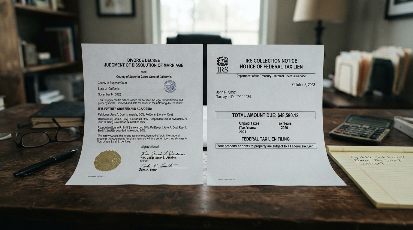 Why Your Divorce Court Order Doesn't Stop the IRS From Pursuing You for Tax Debt