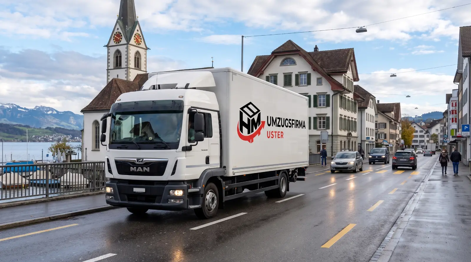 Umzugswagen der HM Umzugsfirma Uster beim Einsatz