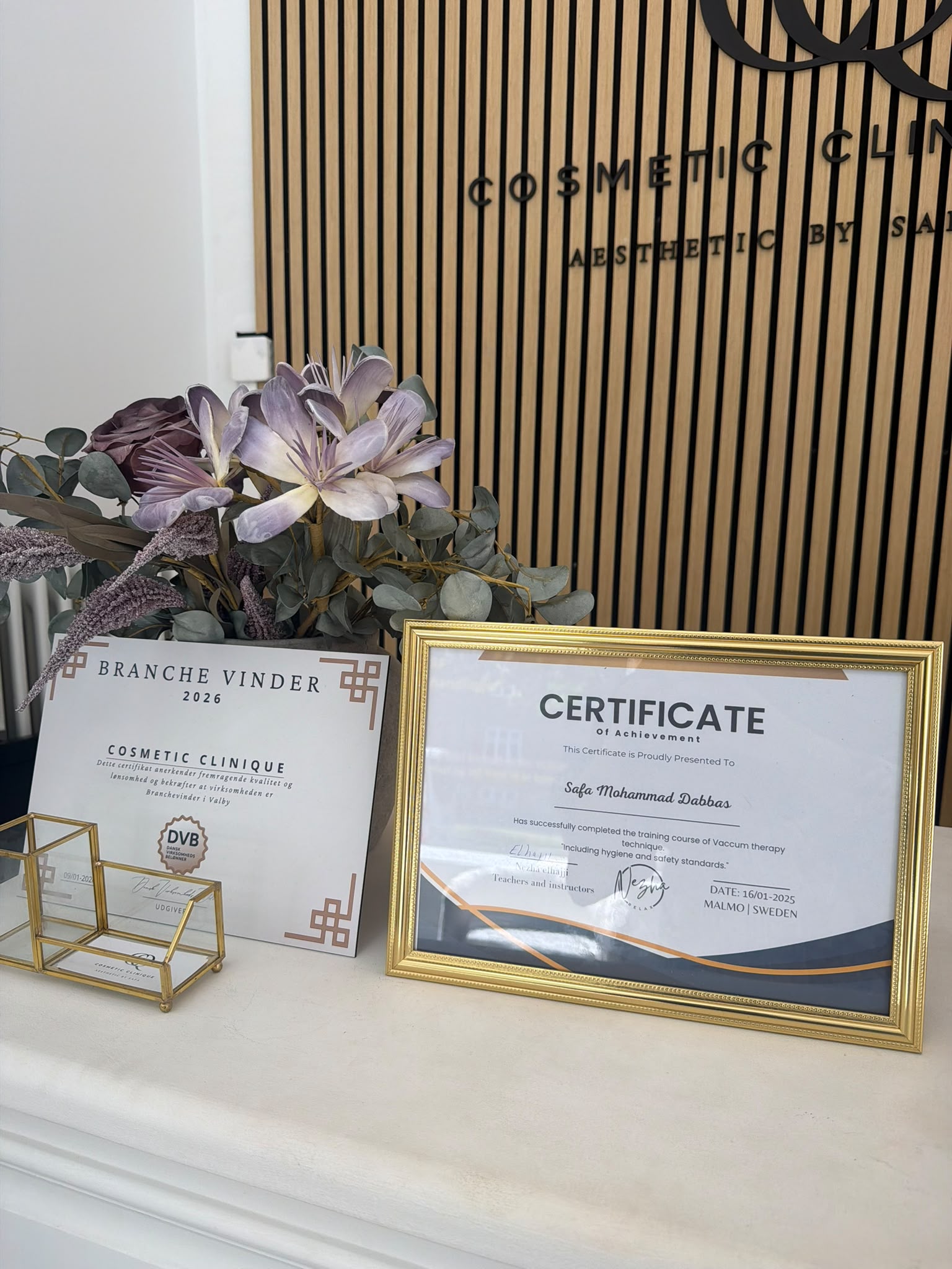 Branchevinder 2026 og Kursuscertifikat hos Cosmetic Clinique