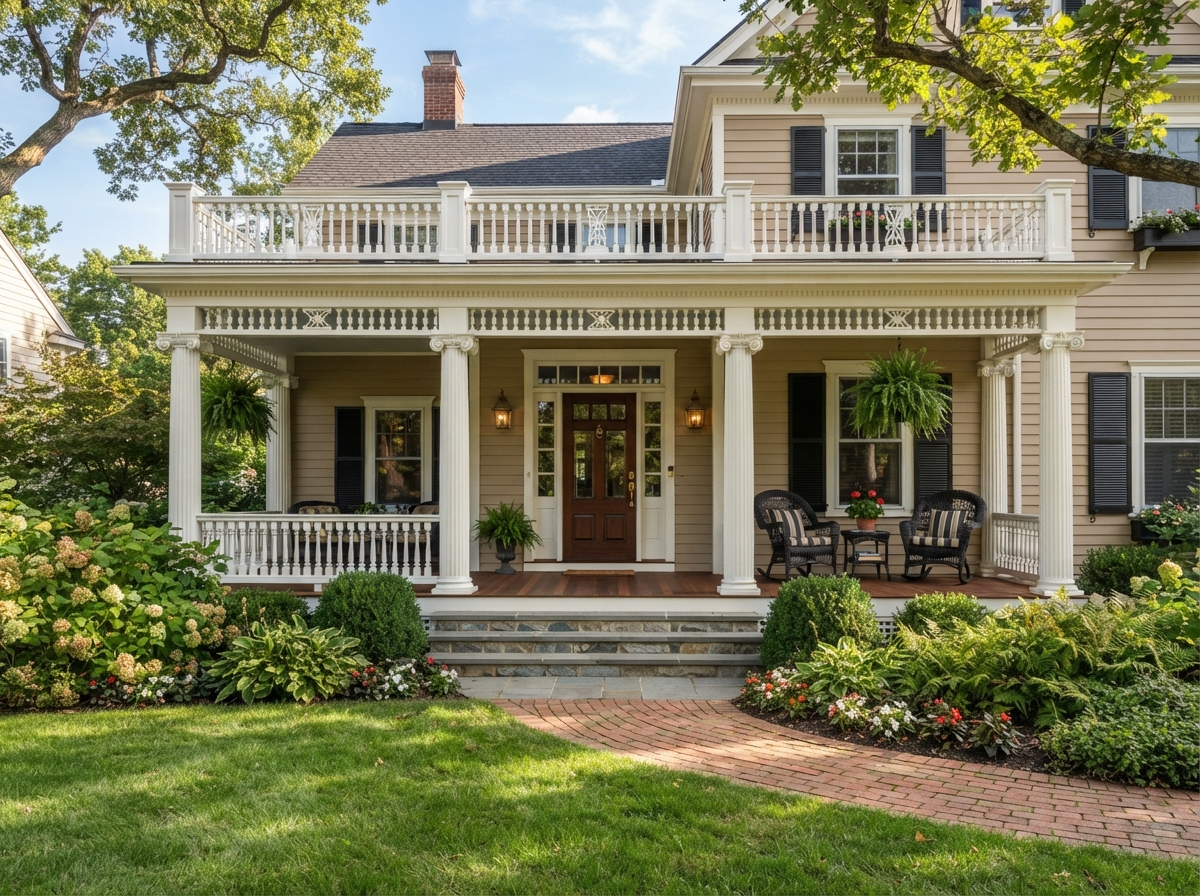 Porch with White Columns