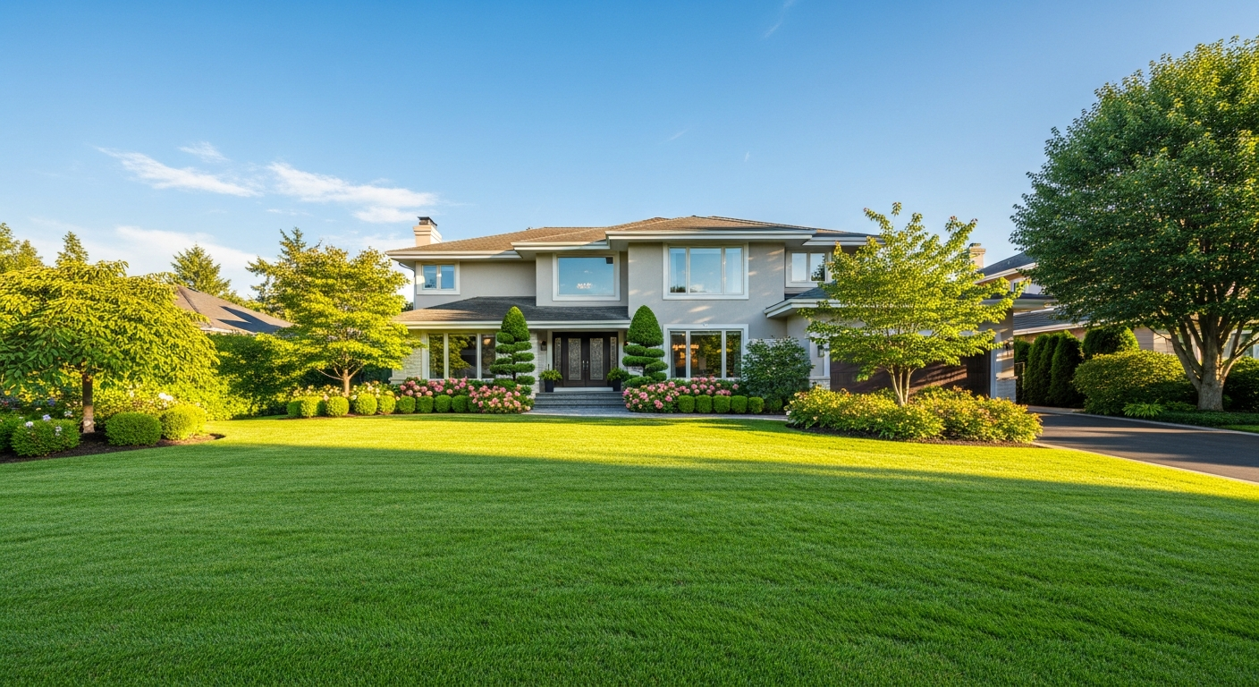 Beautiful lush green lawn in Sun Prairie WI