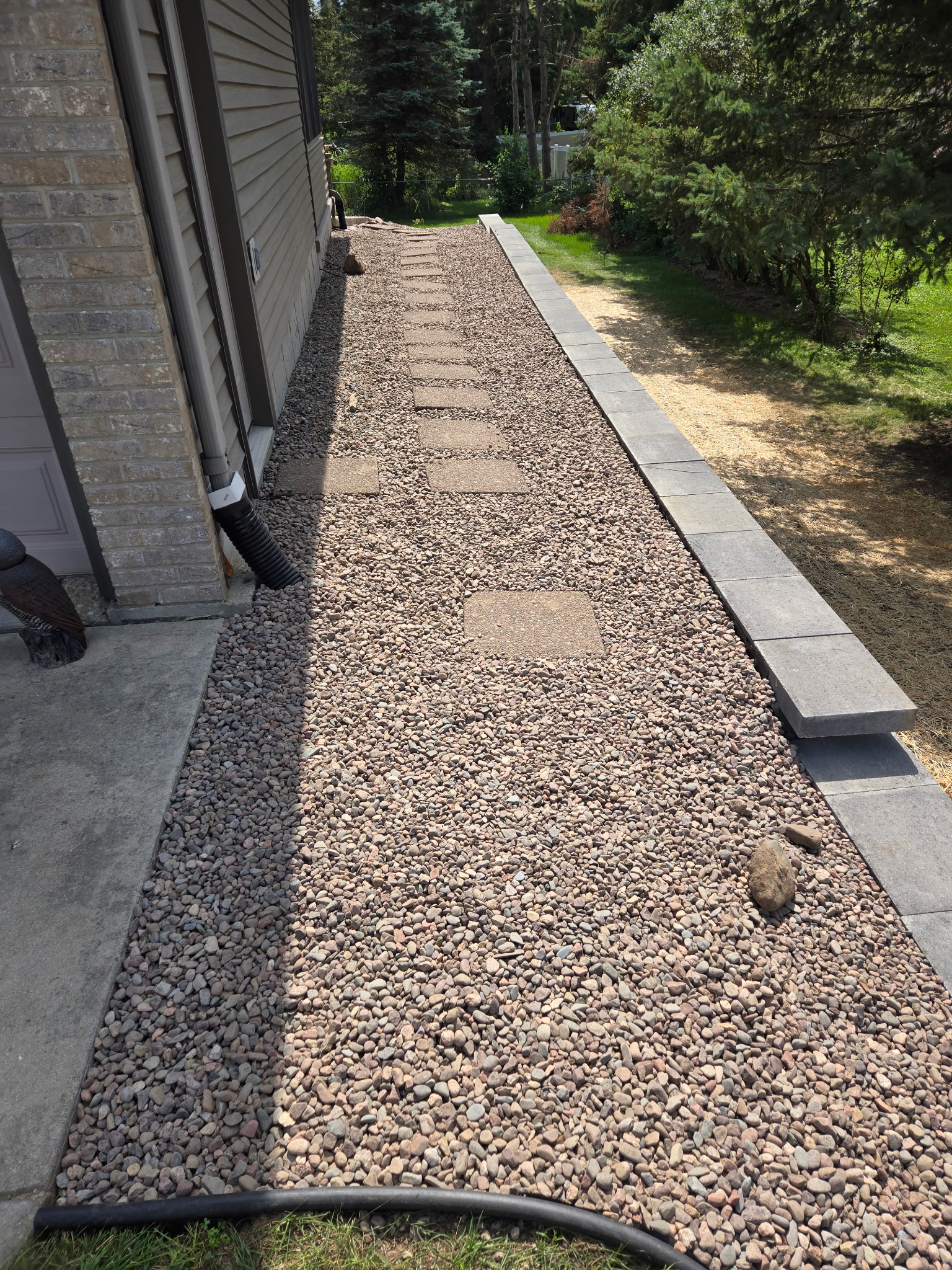 Retaining wall project with step pavers in Dane County, WI