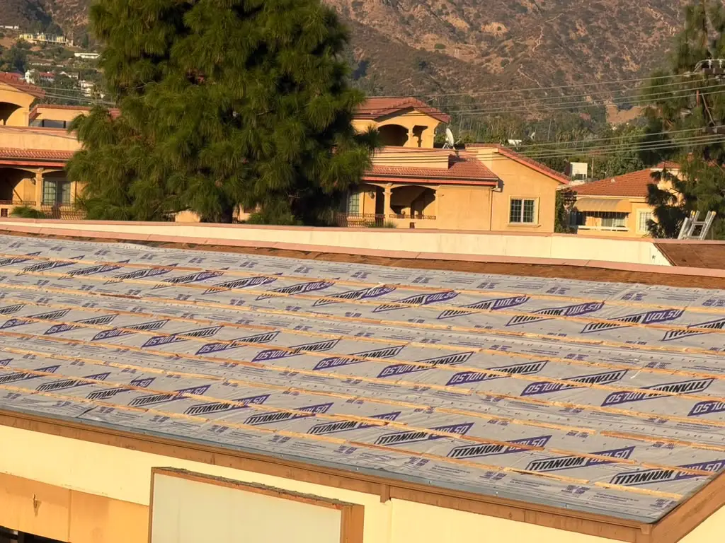 Titanium UDL-50 underlayment and treated batten system installed, Burbank CA