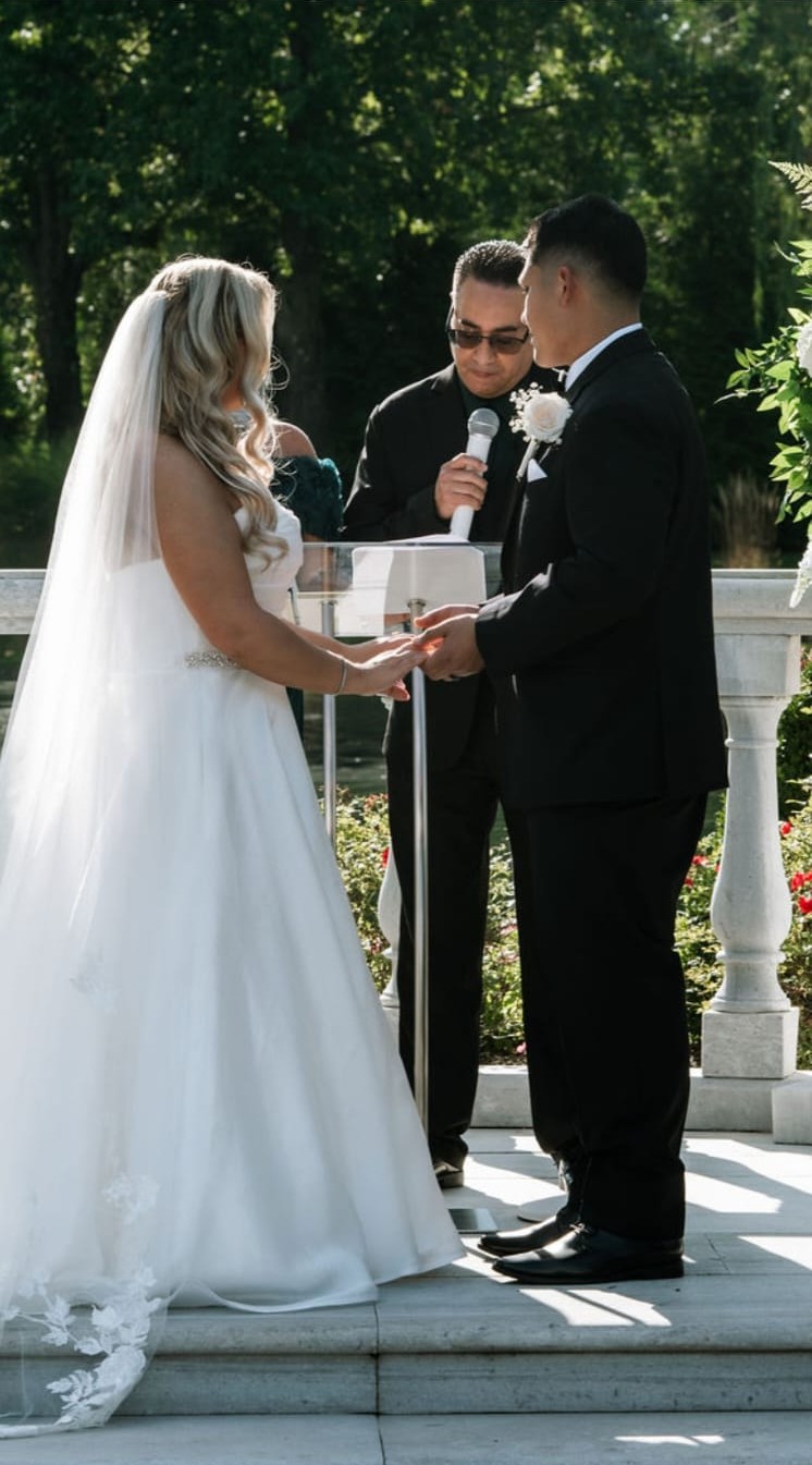 Alexy officiating outdoor wedding ceremony in New Jersey