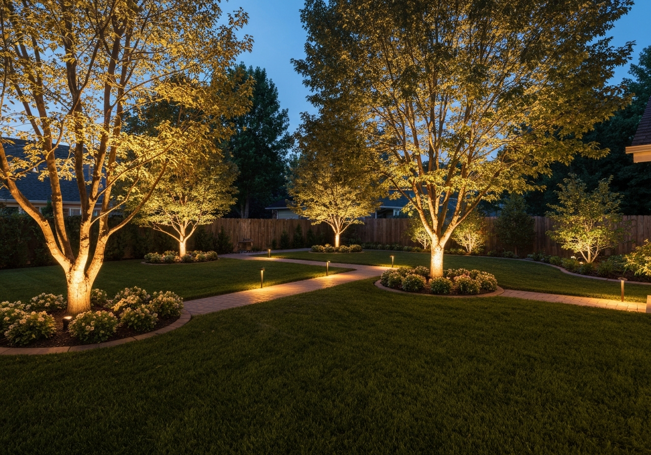 After landscape lighting