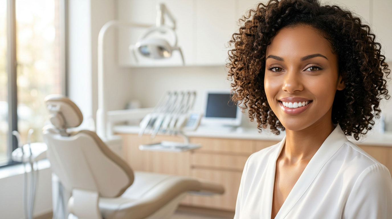 Happy patient with a beautiful smile