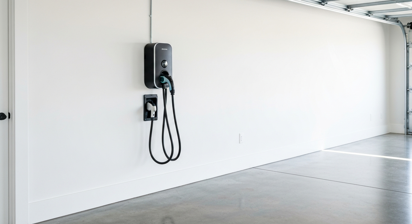 Professional Electrician installing EV charger
