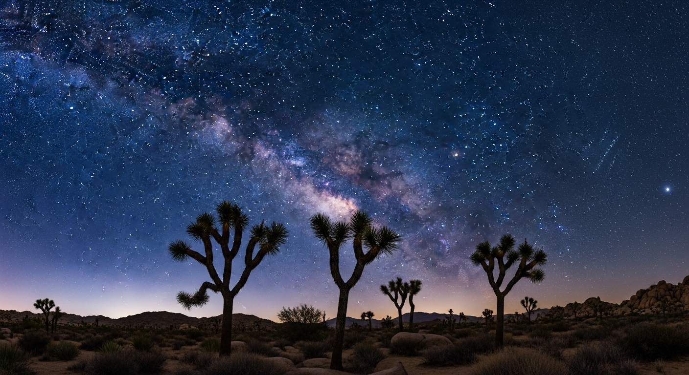 California's Starlit Desert Sky over Joshua Tree