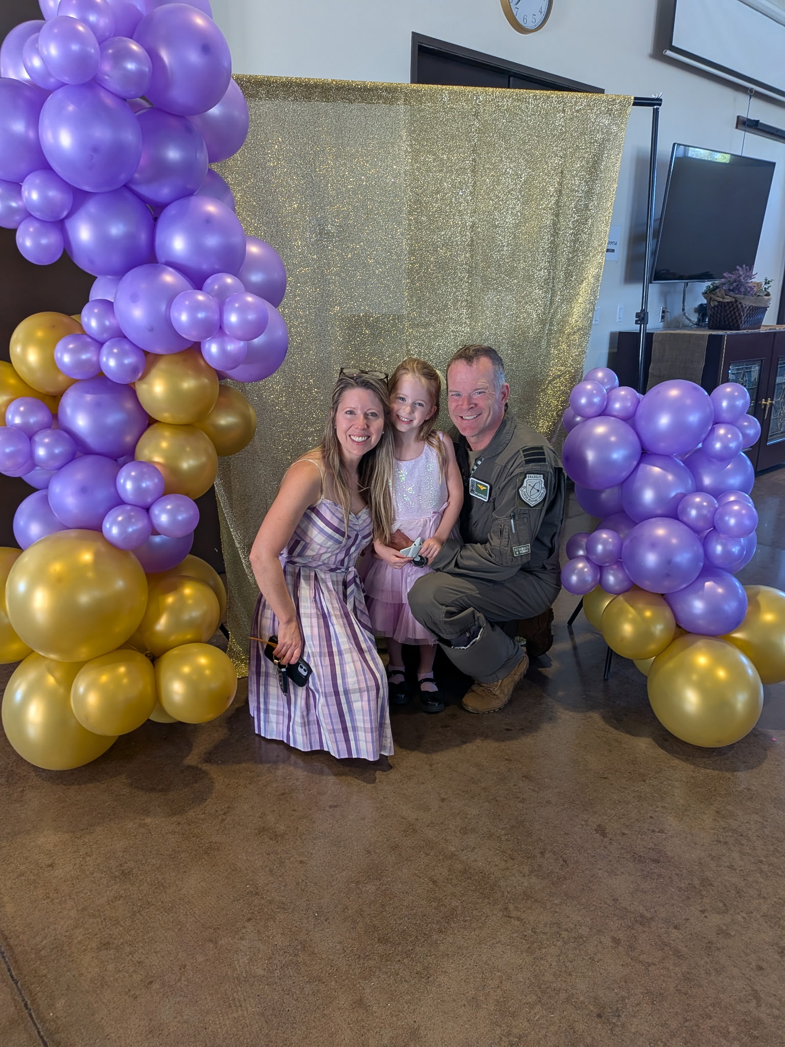 A St. Peter's military family at the Purple Star celebration